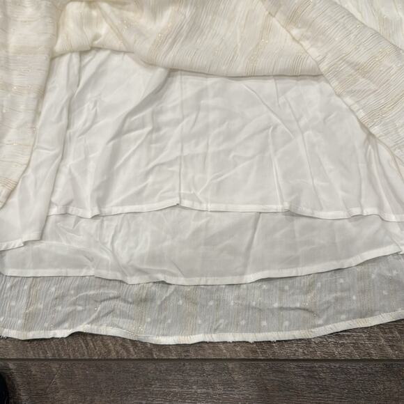 NWT Molly Bracken Women's White Short Dotted Swiss Dress Off White Gold Size XL - Picture 10 of 13